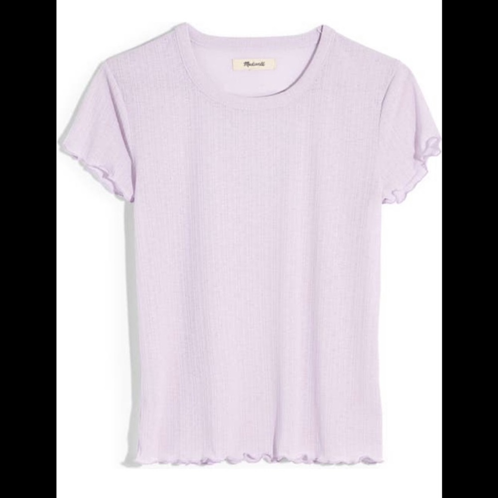 NWT Madewell Sheer Summer Baby Tee - Size L - Iced Lilac